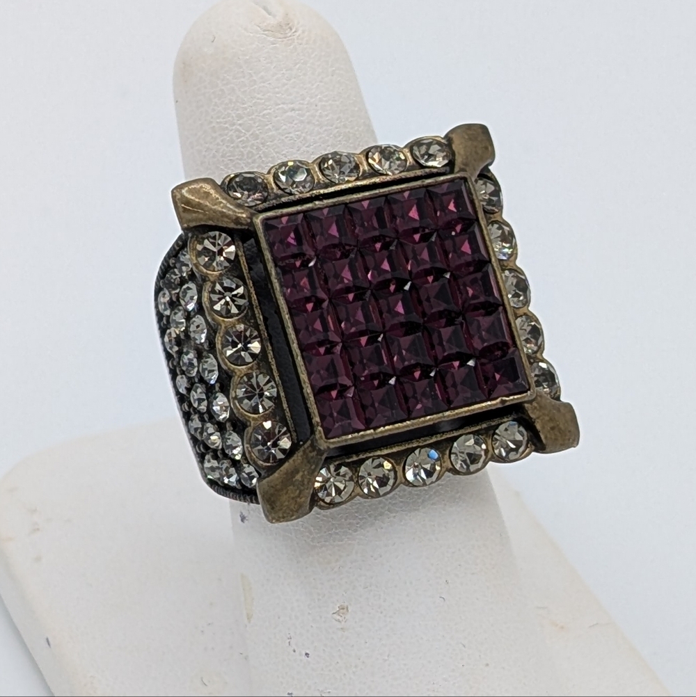 Heidi Daus Purple Crystal Square Ring - Picture 3 of 10